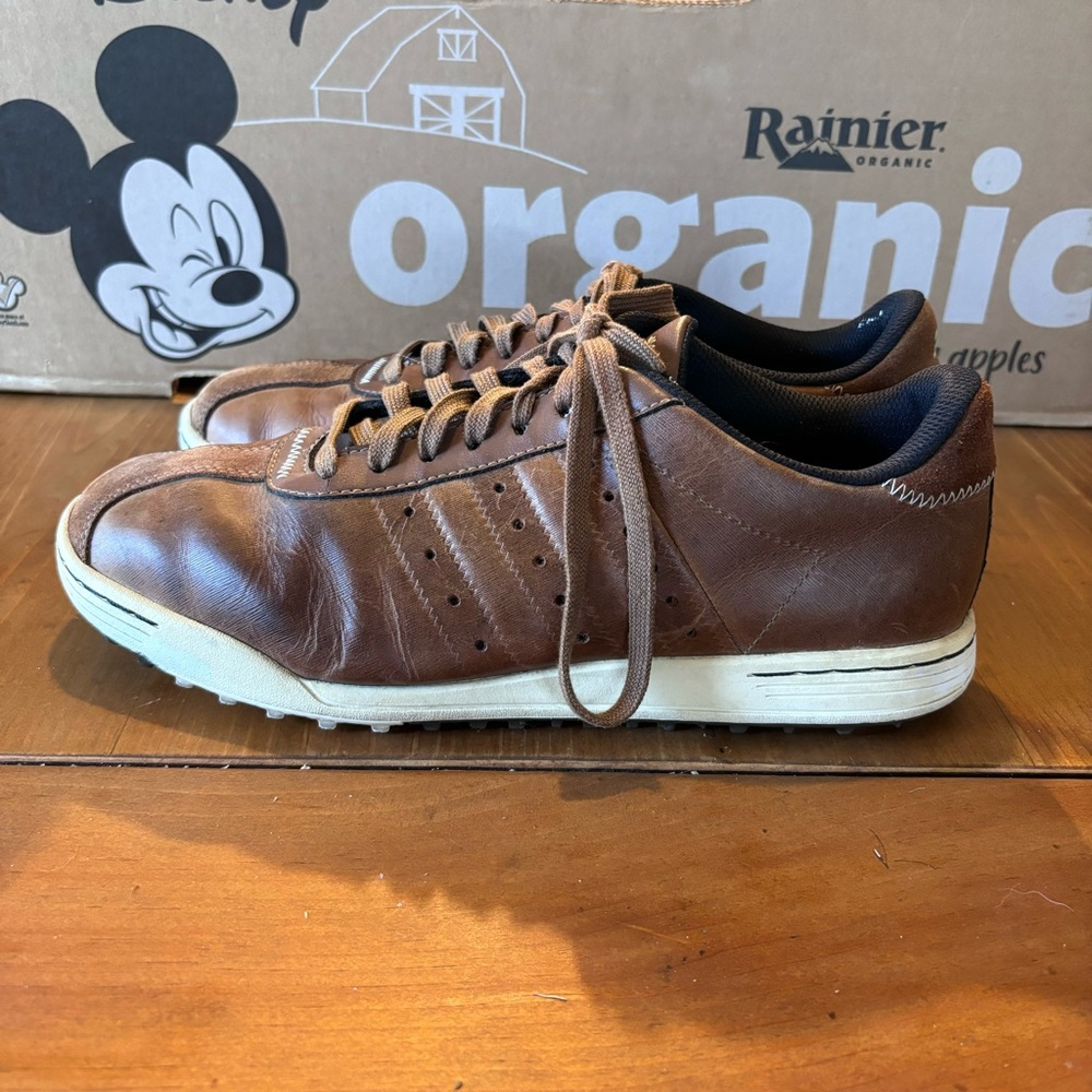 Adidas Mens Adicross 2 Leather Golf Shoes Brown 9.5 Gem